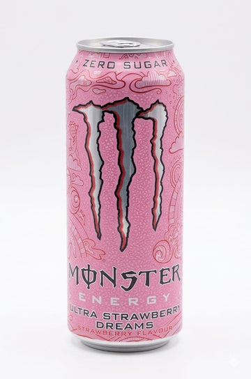 Monster Energy Ultra Strawberry Dreams, Zero Sugar, Strawberry Flavour, with Taurine, Ginseng, Caffeine, L-Carnitine and B Vitamins, 500ml