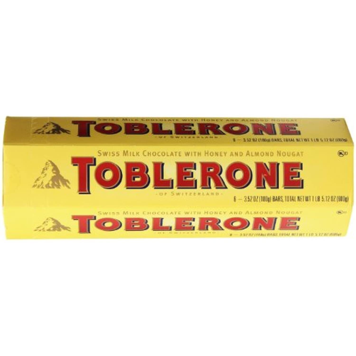Toblerone Of Switzerland Milk Chocolate With Honey And Almond Nougat - 2 Pack Pouch, 2 X 100 Gram