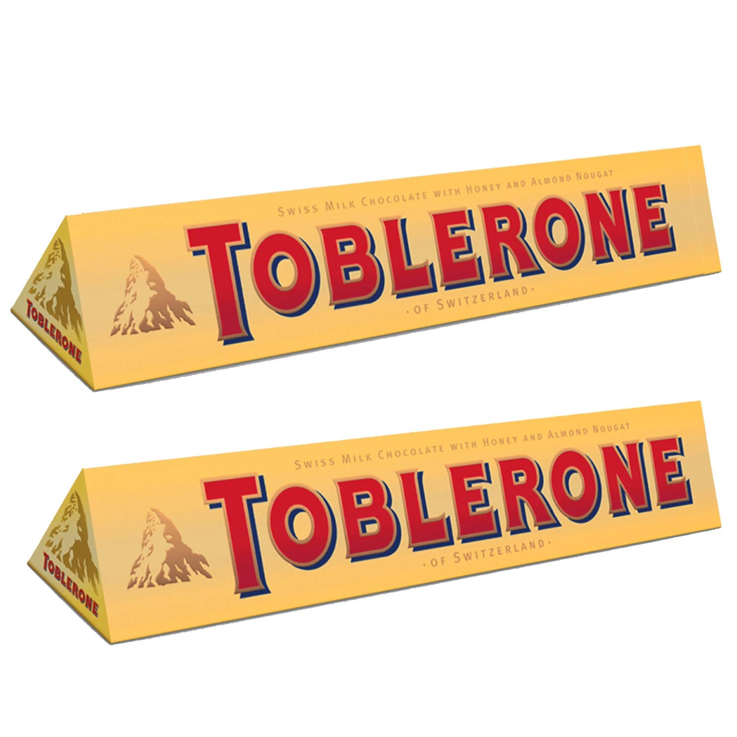 Toblerone Of Switzerland Milk Chocolate With Honey And Almond Nougat - 2 Pack Pouch, 2 X 100 Gram