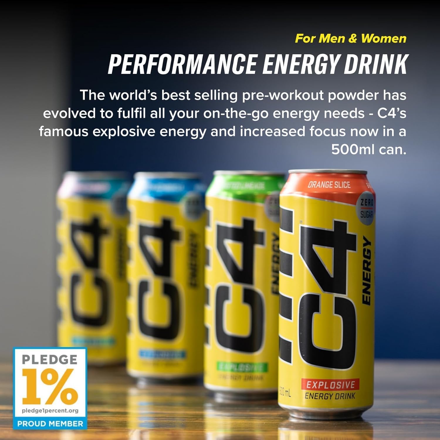 C4 Performance Energy Drink Millions Bubblegum Flavor Zero Sugar Powerful Energy Boost,500 ml Can (From UK)