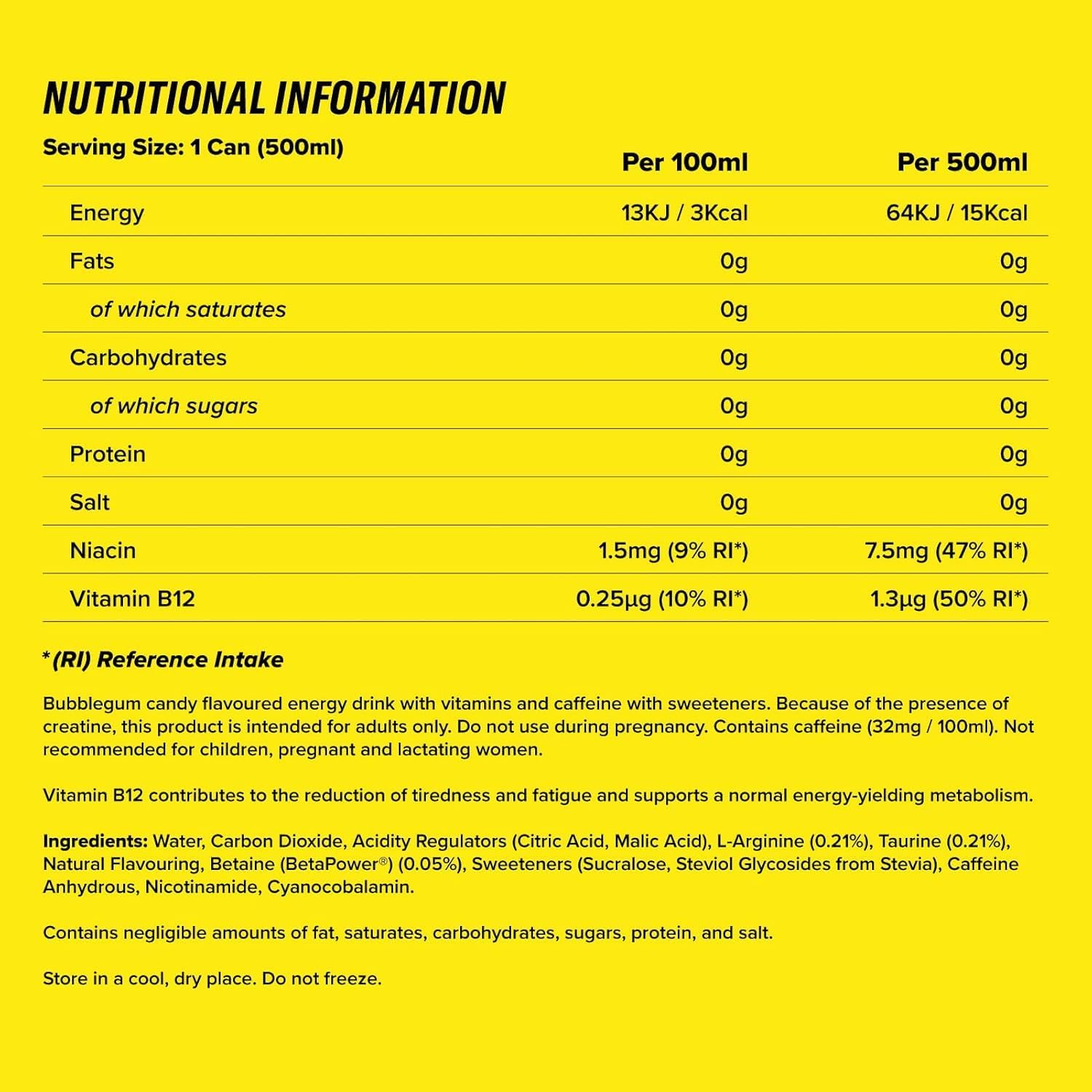 C4 Performance Energy Drink Millions Bubblegum Flavor Zero Sugar Powerful Energy Boost,500 ml Can (From UK)