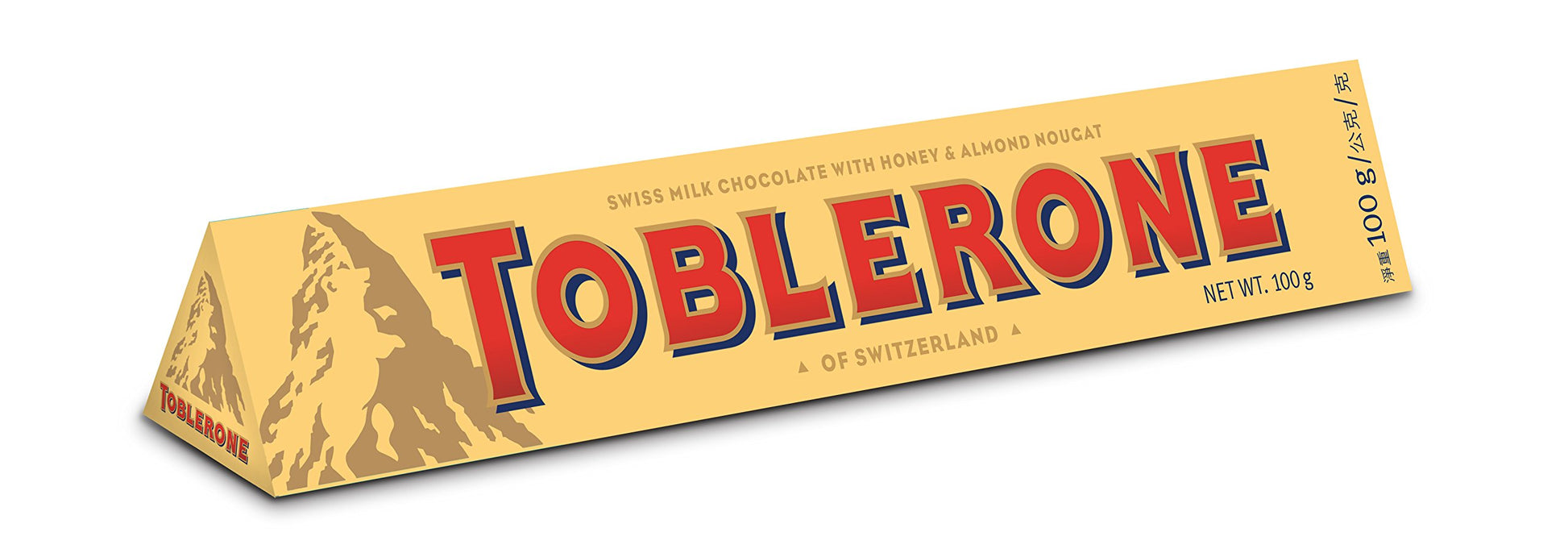 Toblerone Of Switzerland Milk Chocolate With Honey And Almond Nougat - 2 Pack Pouch, 2 X 100 Gram