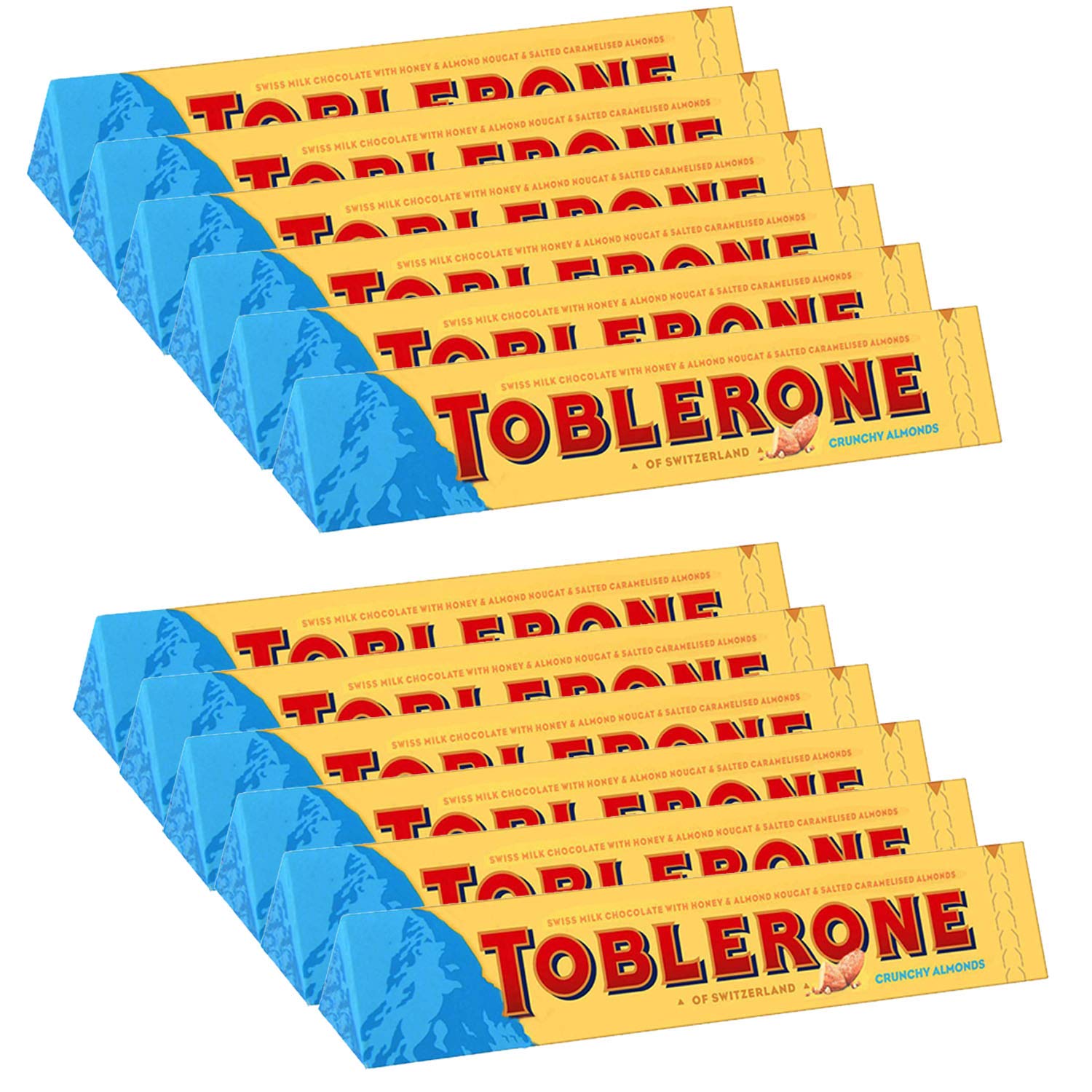 Toblerone Of Switzerland Milk Chocolate With Honey And Almond Nougat - 2 Pack Pouch, 2 X 100 Gram